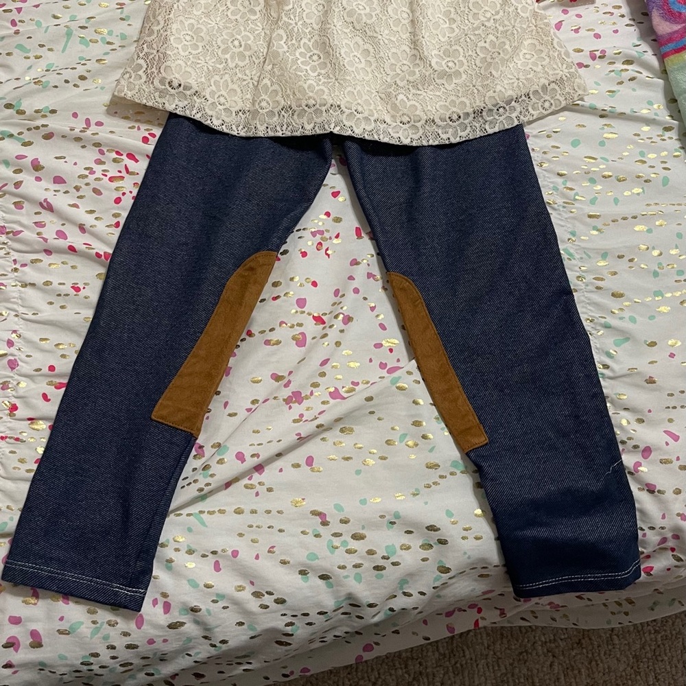 Nannette kids Boho lace and fringe outfit